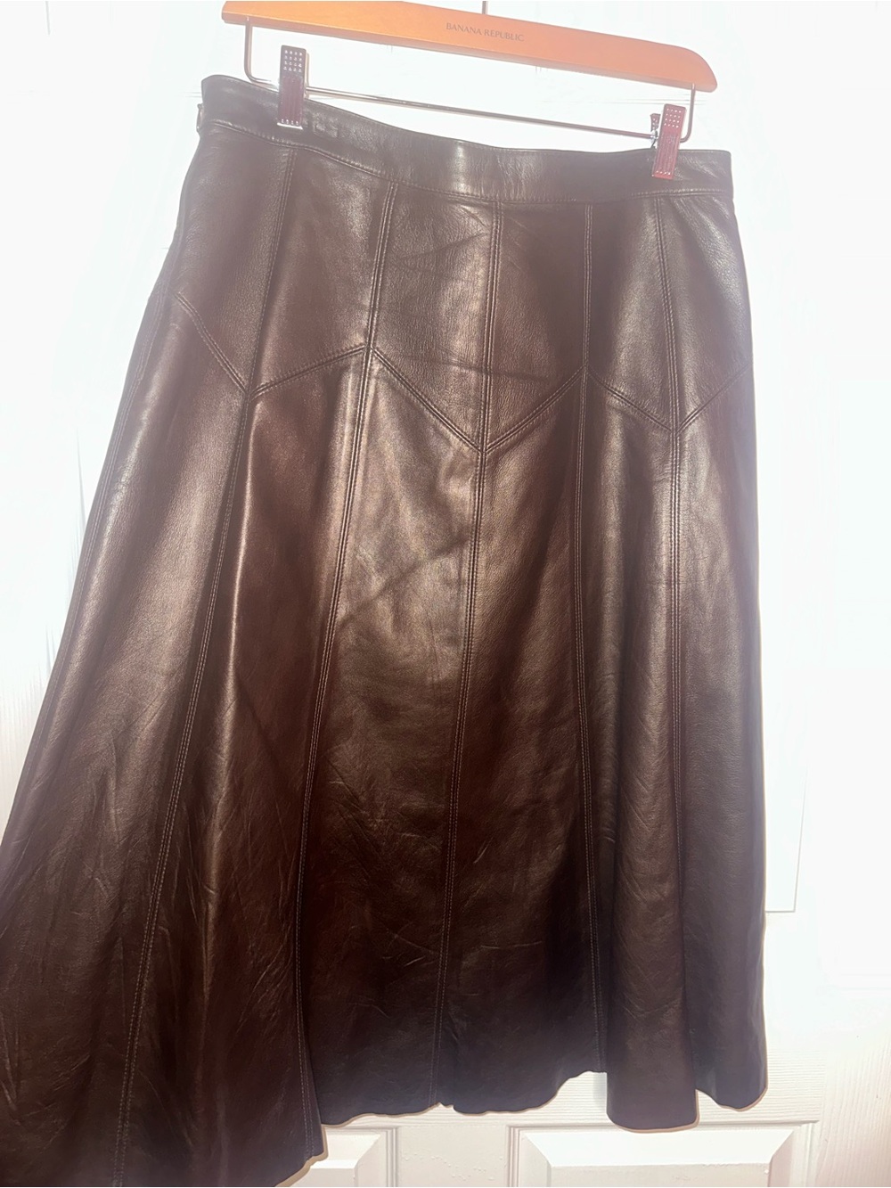 Banana Republic Women’s Brown Leather Maxi Skirt - Picture 3 of 5